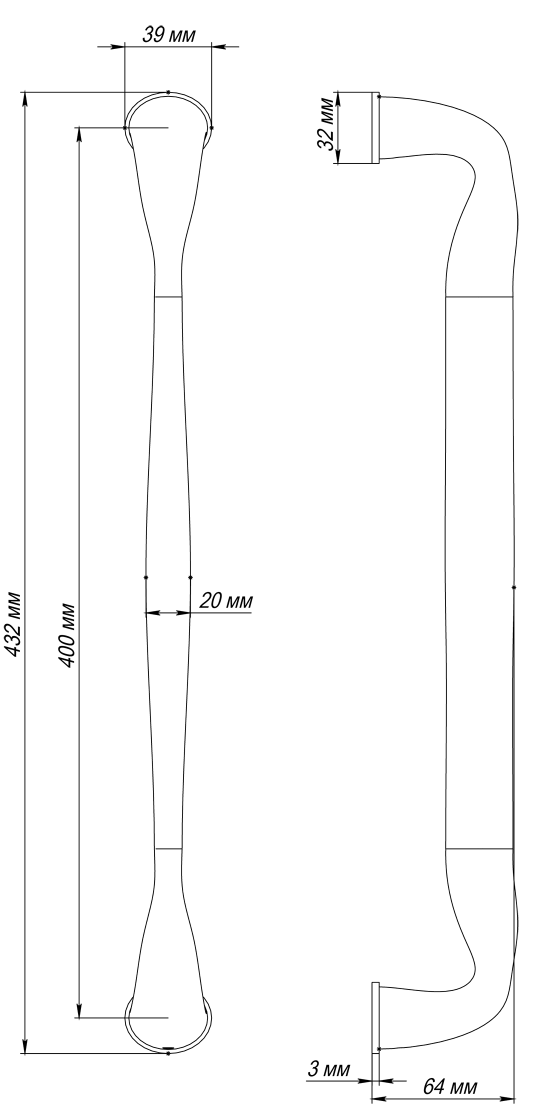 Ручка-скоба LVB PH AH, цвет Осенний мёд/Autumn Honey фото купить в Тольятти