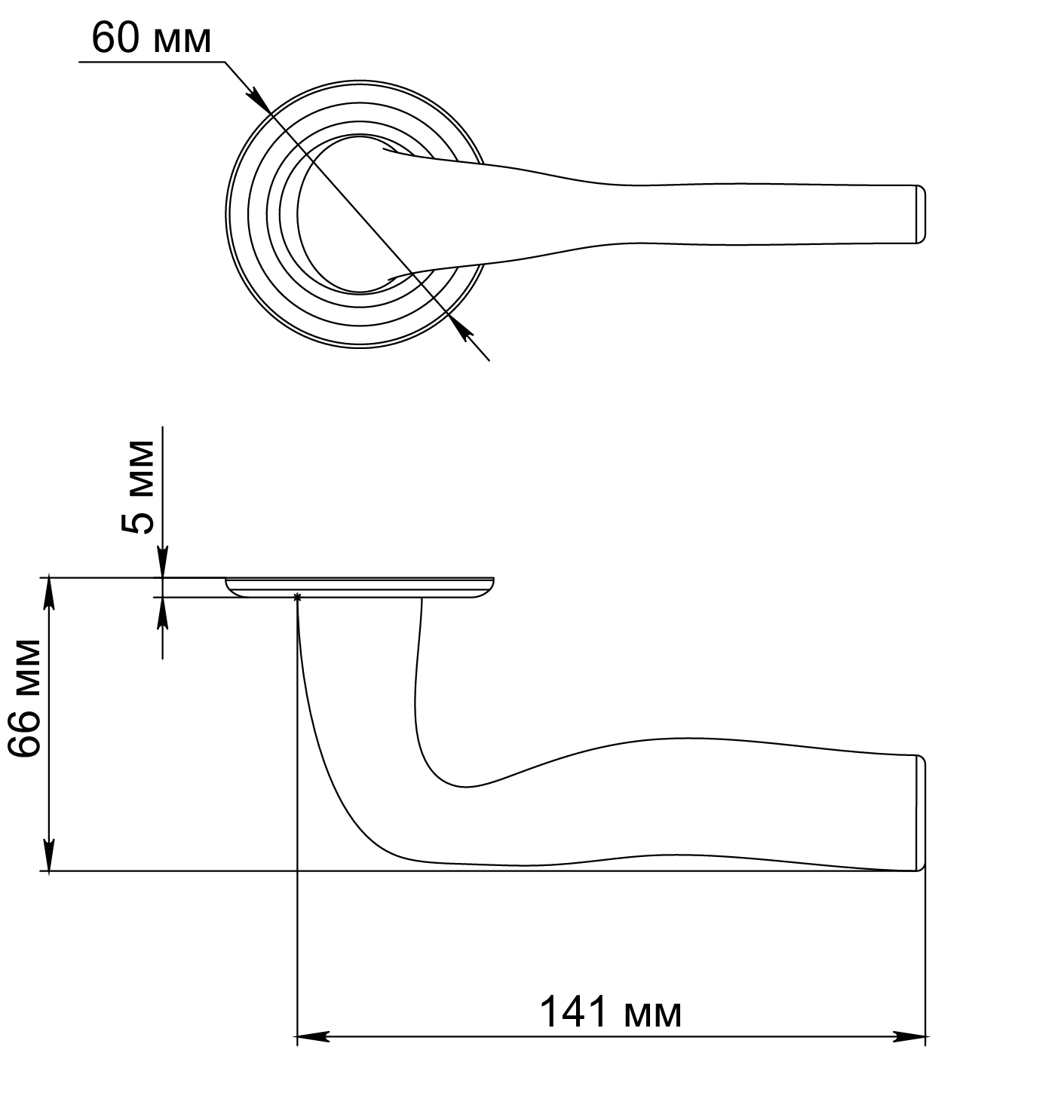 Ручка дверная LVB R7 WF на круглой розетке, цвет Зимняя стужа/Winter Frost фото фурнитура Тольятти