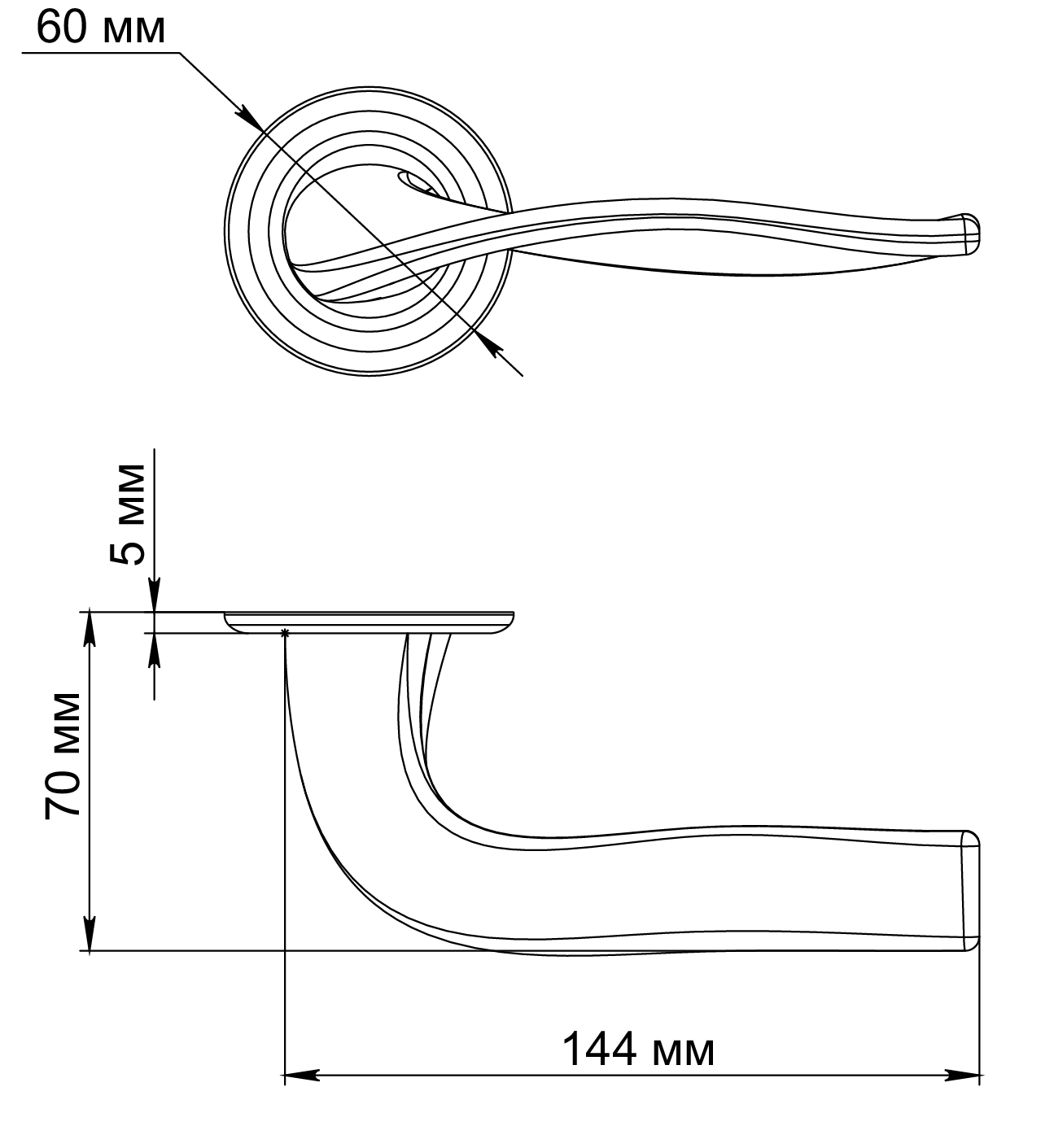 Ручка дверная SKYSCRAPER R7 WF на круглой розетке, цвет Зимняя стужа/Winter Frost фото фурнитура Тольятти