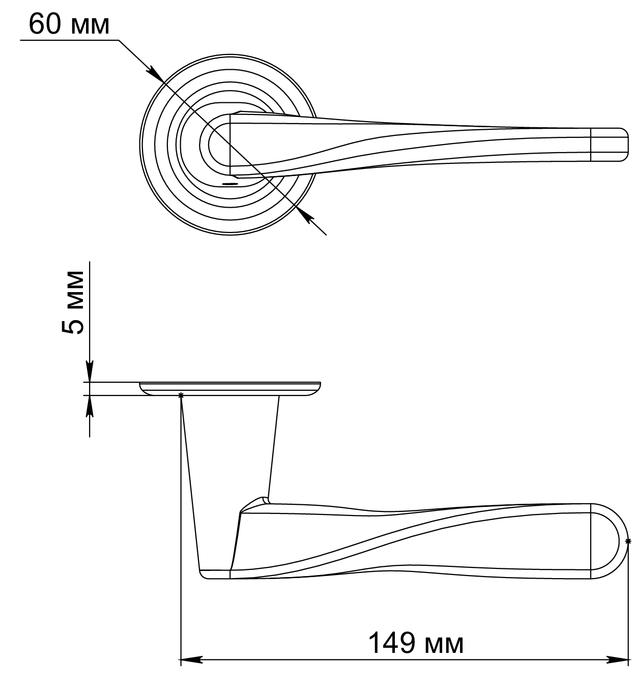 Ручка дверная THE OLYMPICS R7 SST на круглой розетке, цвет Летняя гроза/Summer Storm фото фурнитура Тольятти