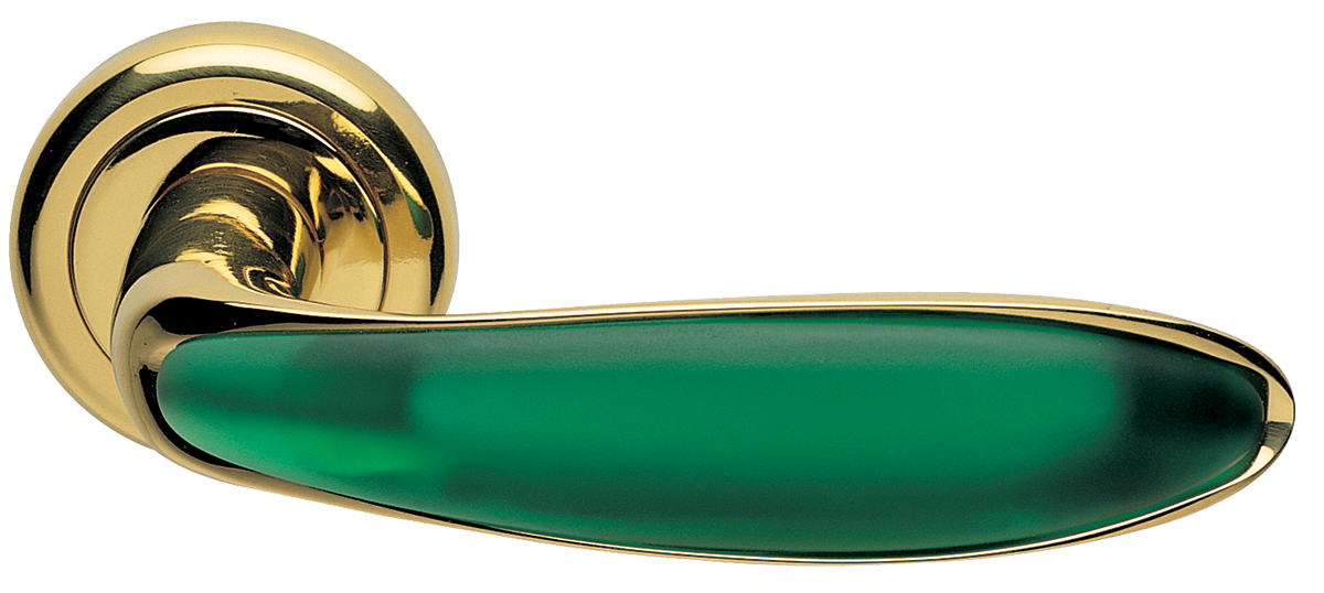 MURANO R4 OTL/VERDE, ручка дверная, цвет -  золото/нефрит фото купить Тольятти