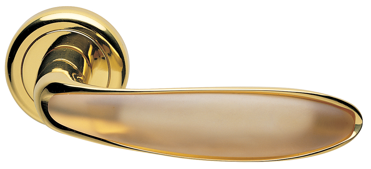 MURANO R4 OTL/AMBRA, ручка дверная, цвет -  золото/янтарь фото купить Тольятти