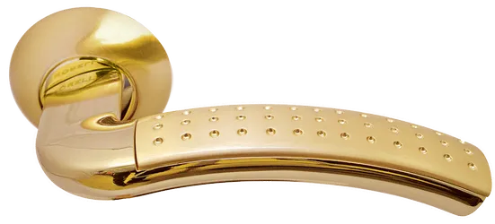 ПАЛАЦЦО, ручка дверная MH-02P SG/GP, цвет мат.золото/золото,с перфорацией фото купить Тольятти