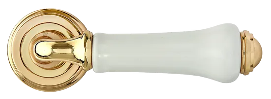 UMBERTO, ручка дверная MH-41-CLASSIC PG/W, цвет - золото/белый фото купить в Тольятти