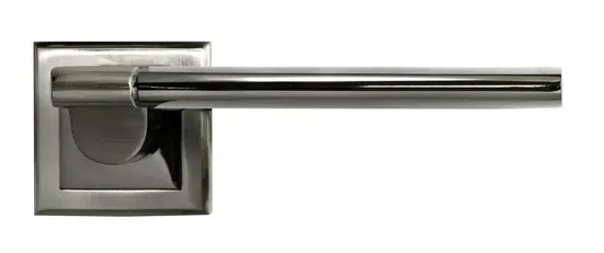 AGBAR, ручка дверная MH-21 SN/BN-S, на квадратной накладке, цвет - бел. никель/черн. никель фото купить в Тольятти