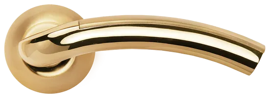 ПАЛАЦЦО, ручка дверная MH-02P SG/GP, цвет мат.золото/золото,с перфорацией фото купить в Тольятти