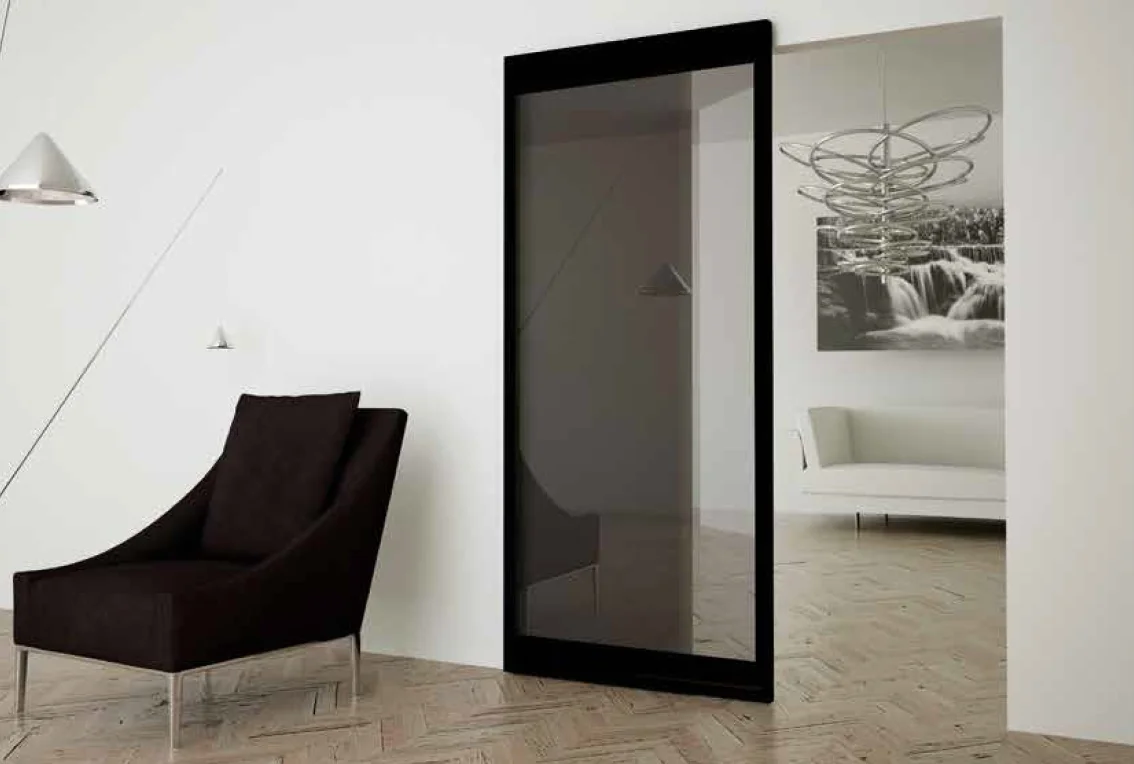INVISIBLE-2 FRAME 1500/3000 NS, раздвижная система для дверей шириной  1500мм, высотой 3000мм, цвет - черный фото купить Тольятти