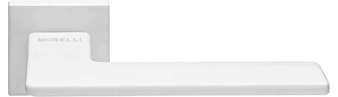 PLATEAU, ручка дверная на квадратной накладке MH-51-S6 W, цвет - белый фото купить Тольятти