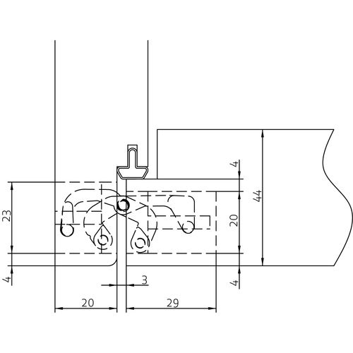 HH-19 B, скрытая петля, цвет - черный фото фурнитура Тольятти