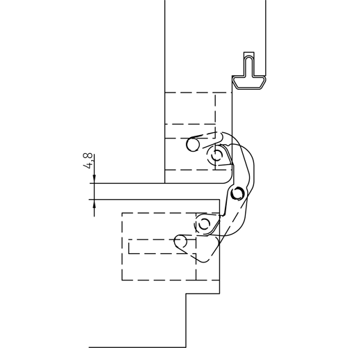 HH-19 B, скрытая петля, цвет - черный фото дверная фурнитура Тольятти