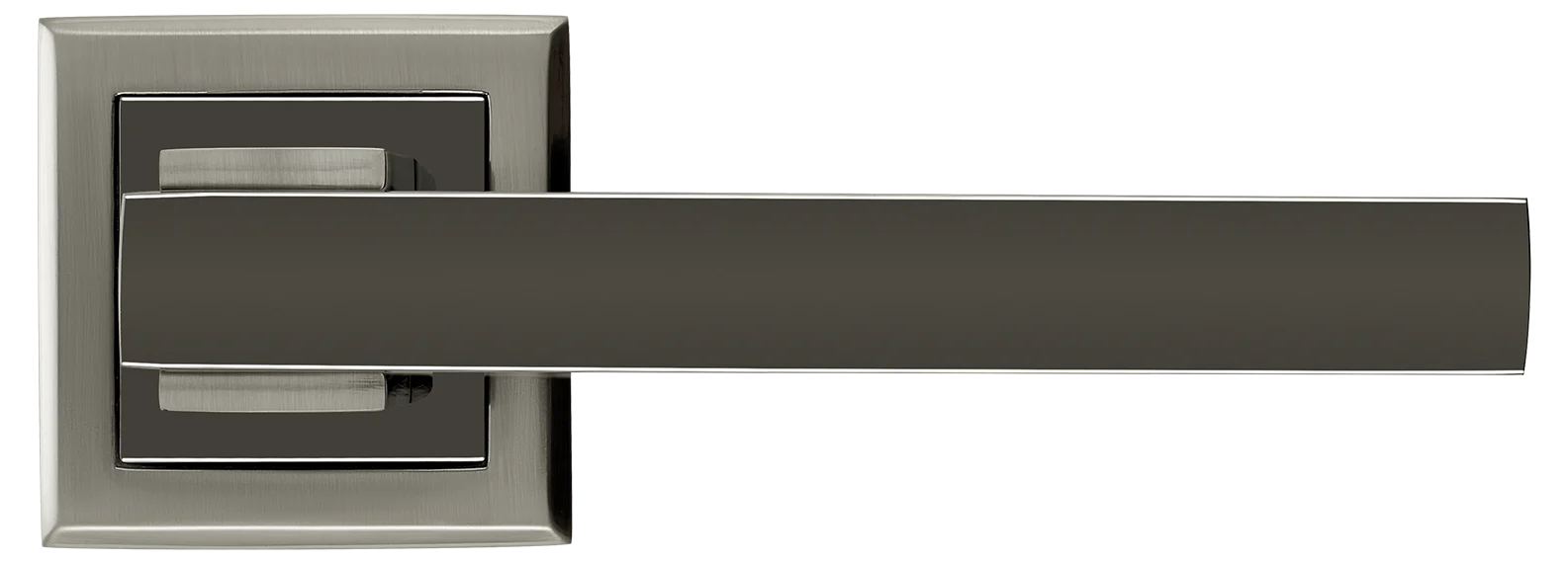 PIQUADRO, ручка дверная MH-37 SN/BN-S, на квадратной накладке, цвет - бел. никель/черн. никель фото купить в Тольятти