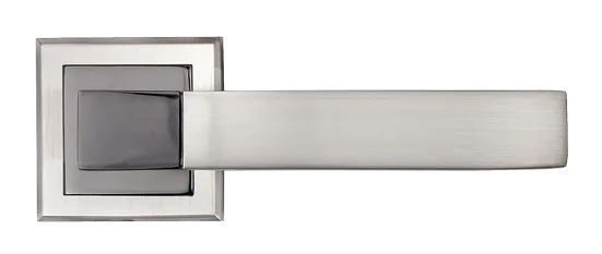 FUKOKU, ручка дверная MH-28 SN/BN-S, на квадратной накладке, цвет - бел. никель/черн. никель фото купить в Тольятти