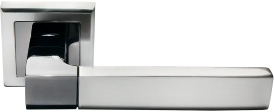 FUKOKU, ручка дверная MH-28 SN/BN-S, на квадратной накладке, цвет - бел. никель/черн. никель фото купить Тольятти