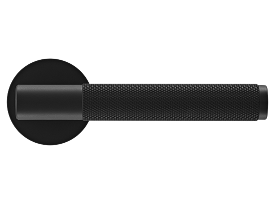 Ручка дверная "AZRIELI" на круглой розетке 6 мм, MH-57-R6T BL, цвет - чёрный фото купить в Тольятти