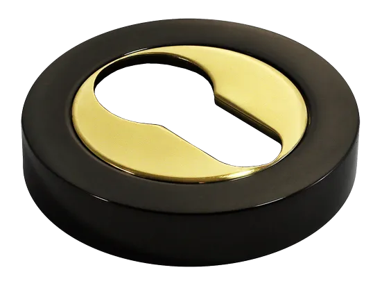 LUX-KH-R2 NNO, накладка на евроцилиндр, цвет - черный хром/золото фото купить Тольятти