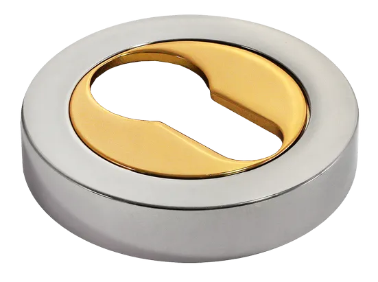 LUX-KH-R2 COT, накладка на евроцилиндр, цвет - глянцевый хром/золото фото купить Тольятти