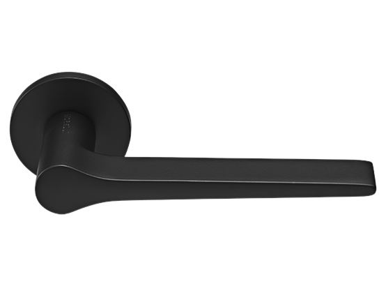 LAND ручка дверная  на круглой розетке 6 мм, MH-60-R6 BL, цвет - чёрный фото купить Тольятти
